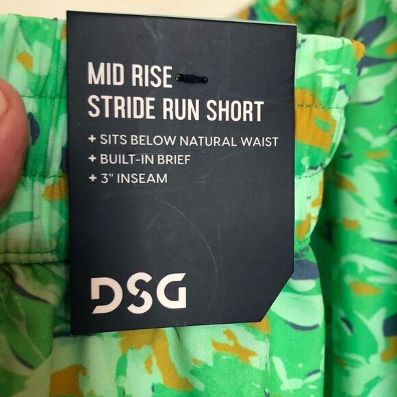DSG - NWT - L Sz Small - Mid-Rise Stride Running Shorts/Built-In Brief/Green - Picture 7 of 14